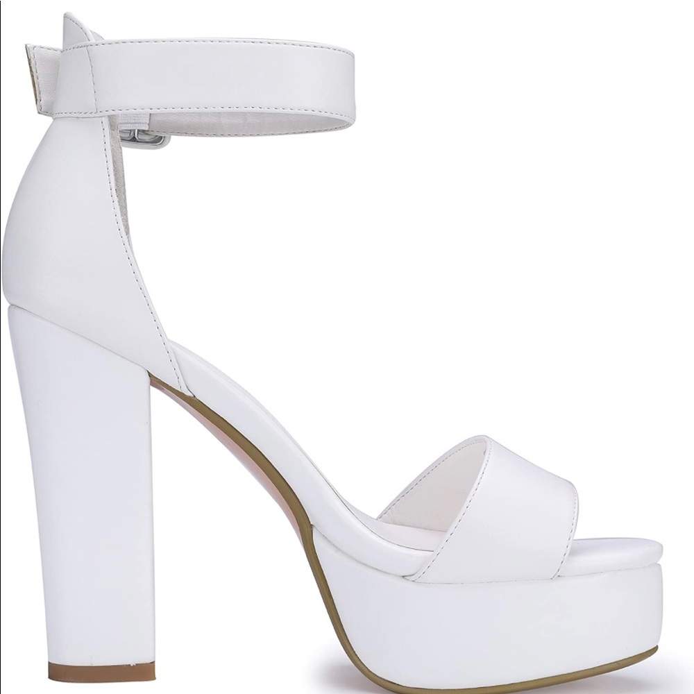 5 inch Platform Heel Sandals Chunky High Heels Ankle Strap Sexy Shoee